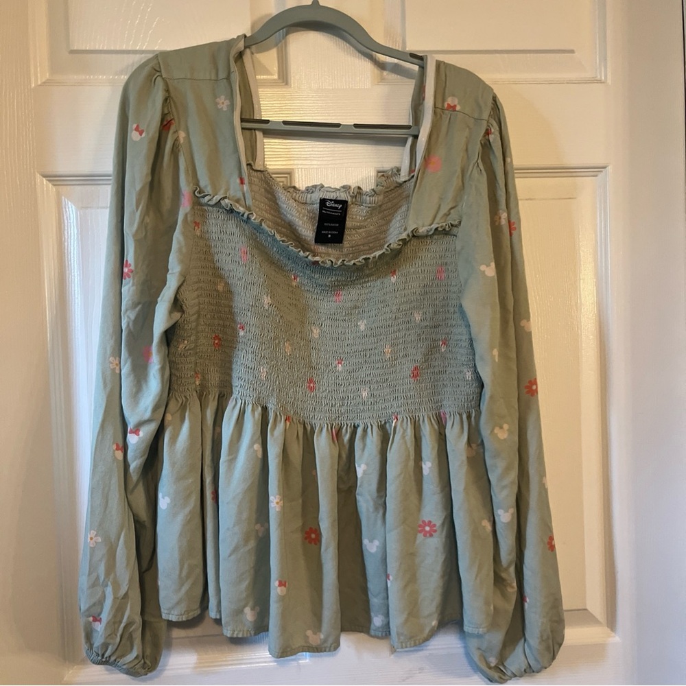 Her Universe Smocked Top with Subtle Floral Accents
